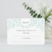 秘密の庭園の結婚式RSVP -ミント 出欠カード (スタンド正面)
