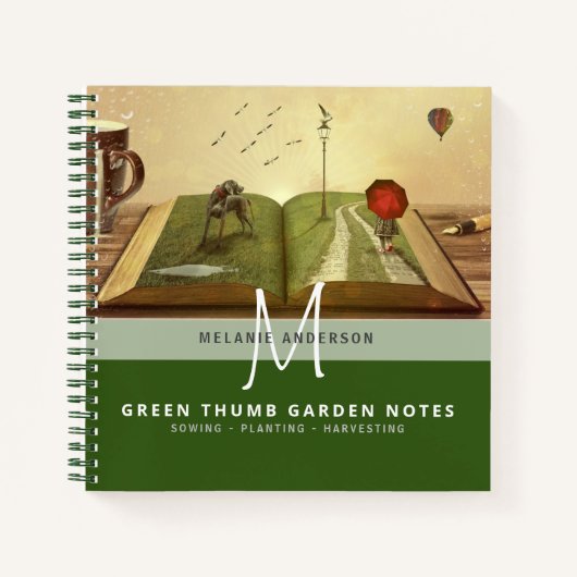 秘密の庭園 緑の親指の庭師の日記 ノートブック (正面)