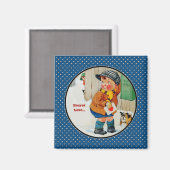 秘密の愛。ヴィンテージアートバレンタインデギフト マグネット (正面/裏面)