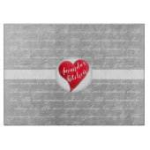 秘密の成分は常に愛の大理石ハート カッティングボード (正面)