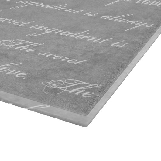 秘密の成分は常に愛の大理石ハート カッティングボード (角)