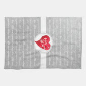 秘密の成分は常に愛の大理石ハート キッチンタオル (横)