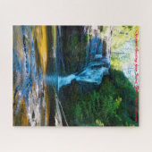 秘密の滝ノースカロライナ。クリスマスグリーティング ジグソーパズル (横)