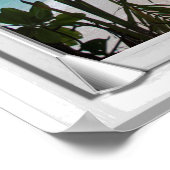 秘密の熱帯ビーチビューブラインド付きフェイクウィンドウ ポスター (角)