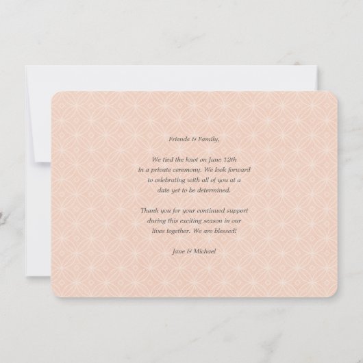 秘密の結婚発表 招待状 (裏面)
