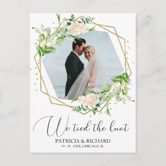 秘密の結婚 Greenery Eloped 報告 ポストカード (正面)
