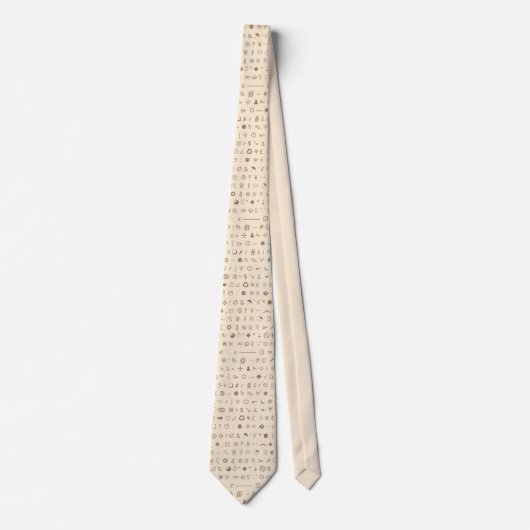 秘密の記号のタイ- Unicodeの羊皮紙 ネクタイ (正面)