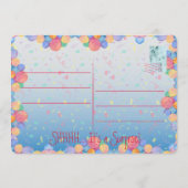 秘密の誕生日パーティーの招待だよ。内緒にしてね。 招待状 (裏面)