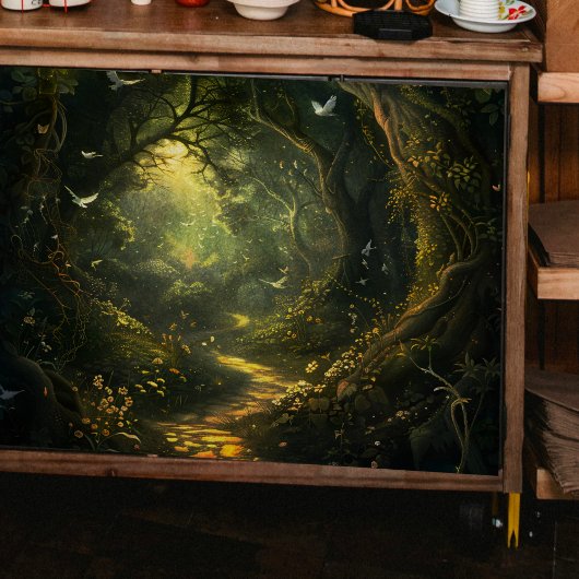 秘密の谷で白い鳥のデコページ 薄葉紙