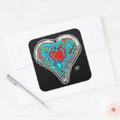 秘密の赤いハートの解剖学 v1.1 四角いステッカー スクエアシール (封筒)