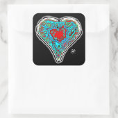 秘密の赤いハートの解剖学 v1.1 四角いステッカー スクエアシール (バッグ)