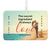 秘密は愛のカスタム結婚式の写真ありがとう カーエアーフレッシュナー (裏面)