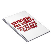 秘密は本のクールスローガンおもしろいデザイン ノートブック (右側)