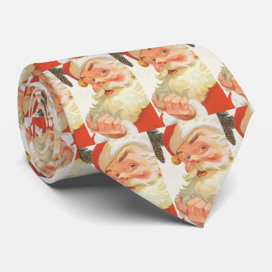 秘密を持つ陽気なサンタクロース、ヴィンテージクリスマス ネクタイ (ロール)