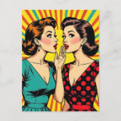 秘密を語る噂話をする2人の女性の友情 ポストカード (正面)