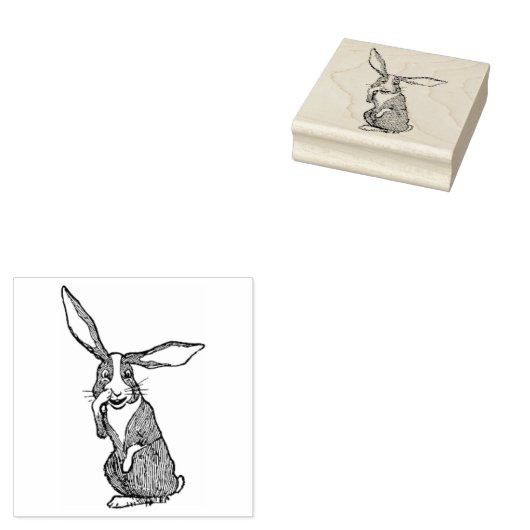 秘密を間抜け告げるウサギヴィンテージスタンプ ラバースタンプ (押印)