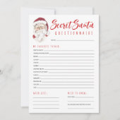 秘密サンタアンケートギフト交換パーティー ノートカード (正面)
