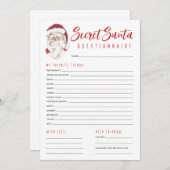 秘密サンタアンケートギフト交換パーティー ノートカード (正面/裏面)