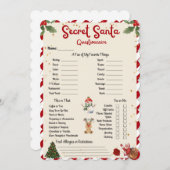 秘密サンタアンケートホリデーギフトクリスマス 招待状 (正面/裏面)