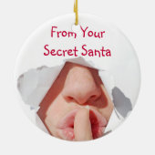 秘密サンタギフトクリスマスクリスマス休暇 セラミックオーナメント (裏面)