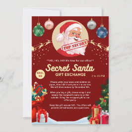 秘密サンタギフト交換オフィスホームレッドパーティー 招待状