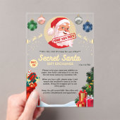 秘密サンタギフト交換クリスマスイベントパーティー アクリル招待状 (インサイチュ (ポータブル))