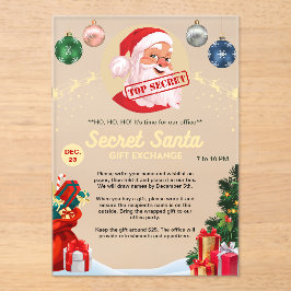 秘密サンタギフト交換クリスマスイベントパーティー アクリル招待状