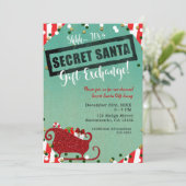 秘密サンタギフト交換クリスマスホリデーパーティー 招待状 (スタンド正面)