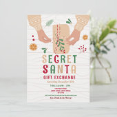 秘密サンタギフト交換パーティークリスマスファミリー 招待状 (スタンド正面)