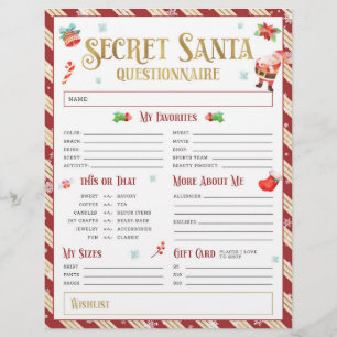 秘密サンタクリスマスギフト交換アンケート チラシ