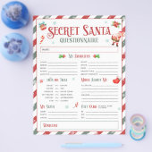 秘密サンタクリスマスギフト交換アンケート チラシ (シングル)