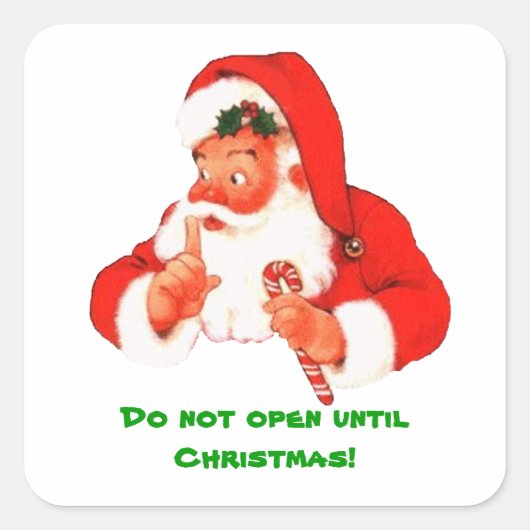 秘密サンタクリスマスステッカー スクエアシール (正面)