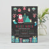 秘密サンタクリスマスホリデーギフト交換 招待状 (スタンド正面)