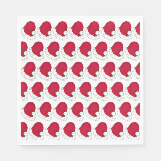 秘密サンタクロース父クリスマスレッドハット スタンダードランチョンナプキン (正面)