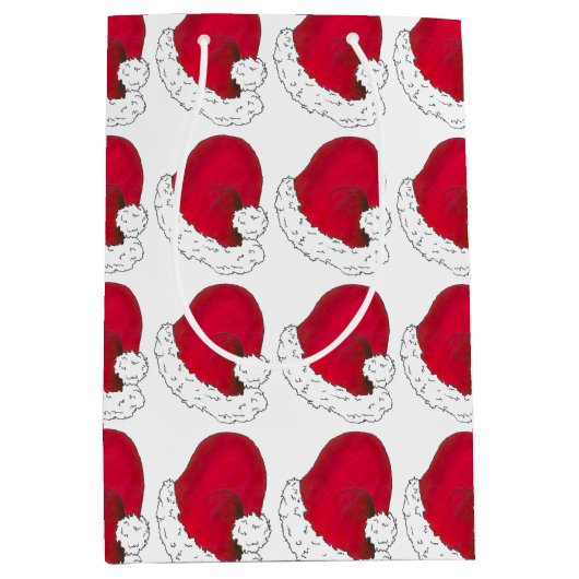 秘密サンタクロース父クリスマスレッドハット ミディアムペーパーバッグ (正面)