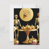 秘密ハロウィーン大人パーティの招待状-金ゴールド 招待状 (裏面)