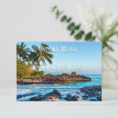 秘密ビーチマウイ、トロピカルパラダイス、ウェディングRSVP サンキューカード (スタンド正面)