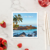 秘密ビーチマウイ、トロピカル、パラダイス結婚ズ スタンダードカクテルナプキン (インサイチュ)