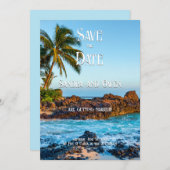 秘密ビーチマウイ、トロピカル、パラダイス結婚ズ セーブザデート (正面/裏面)