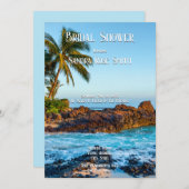 秘密ビーチマウイ、トロピカル、パラダイス結婚ズ 招待状 (正面/裏面)