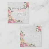 秘密庭のロマンチックなバラのヴィンテージの花柄 スクエア名刺 (正面/裏面)