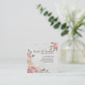 秘密庭のロマンチックなバラのヴィンテージの花柄 スクエア名刺 (スタンド正面)