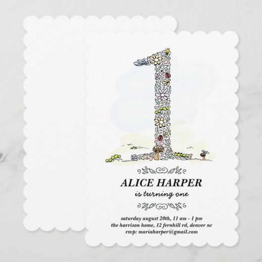 秘密庭の最初誕生会 招待状 (正面/裏面)