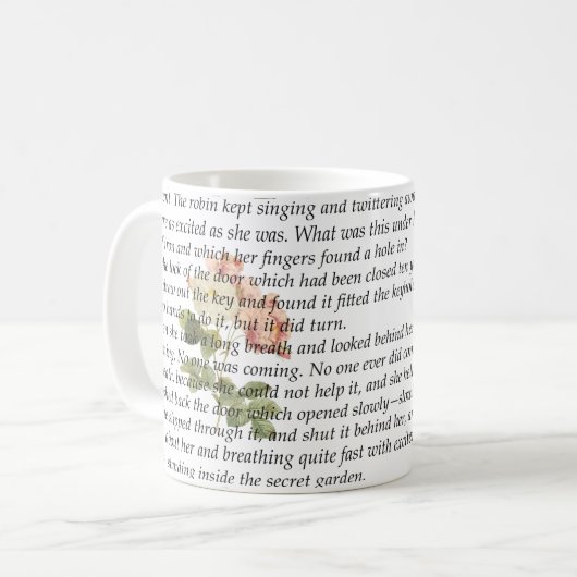秘密庭の本のピンクのバラのマグ コーヒーマグカップ (正面左)