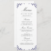 秘密庭園の結婚式ディナーメニュー – Navy メニュー (正面/裏面)