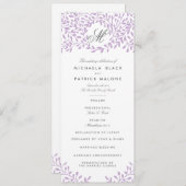 秘密庭園の結婚式プログラム – Orchid プログラム (正面/裏面)