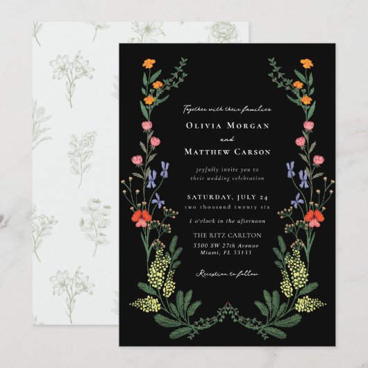 秘密庭園の結婚式 招待状 (正面/裏面)