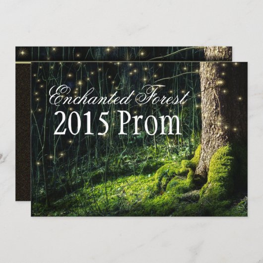 秘密庭 + 魅了された森林プロムの招待状 招待状 (正面/裏面)