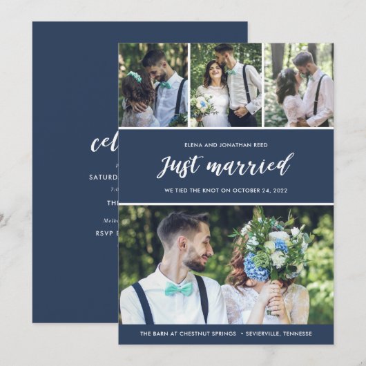秘密結婚しました 新婚 ウェディング発表 招待状 (正面/裏面)