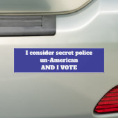 秘密警察はアメリカ的ではない ステッカー (車上)